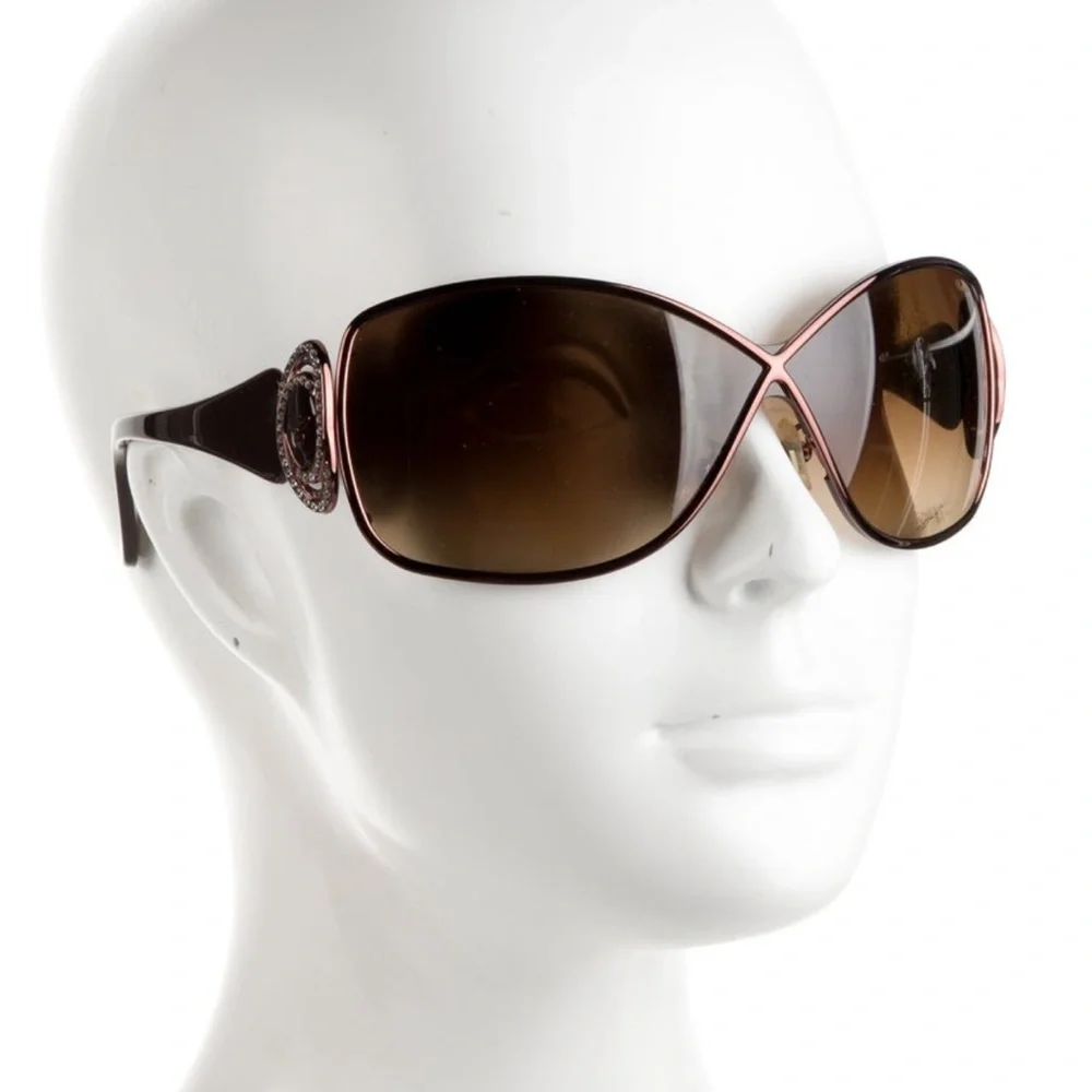 Chopard Women's Brown Gradient Logo Oval Sunglasses